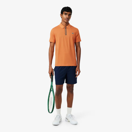 Polo de tennis en jacquard stretch ultra-respirant