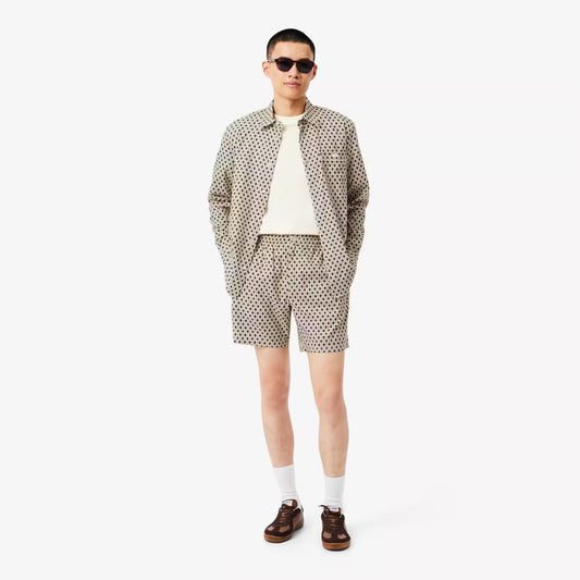 Short ample en mélange de coton imprimé