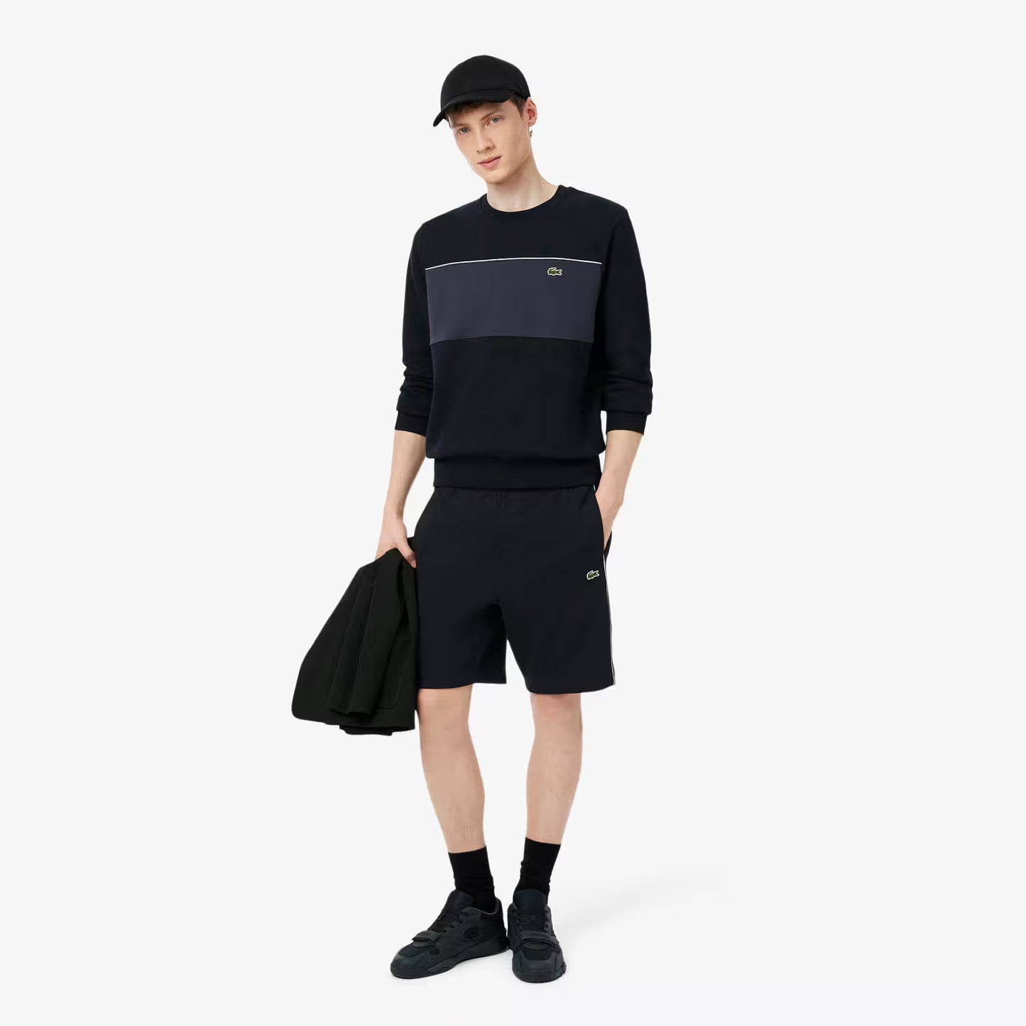 Regular Fit Fleece-Shorts mit Farbblockdesign