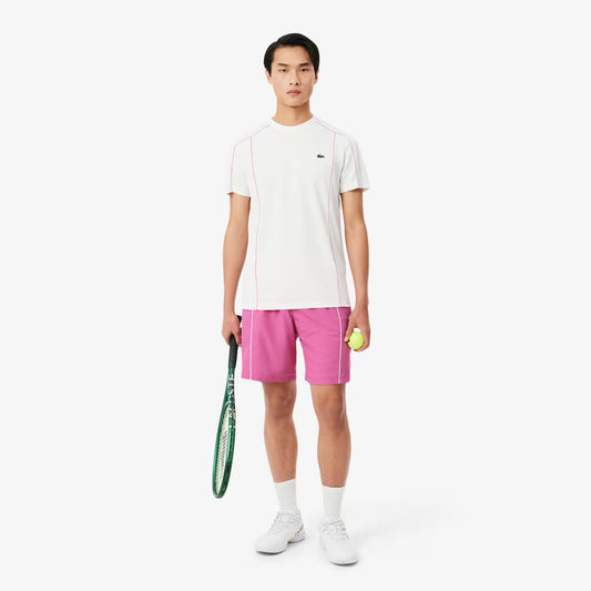 Sportshorts aus Taft mit Rautenmuster und Zierleiste