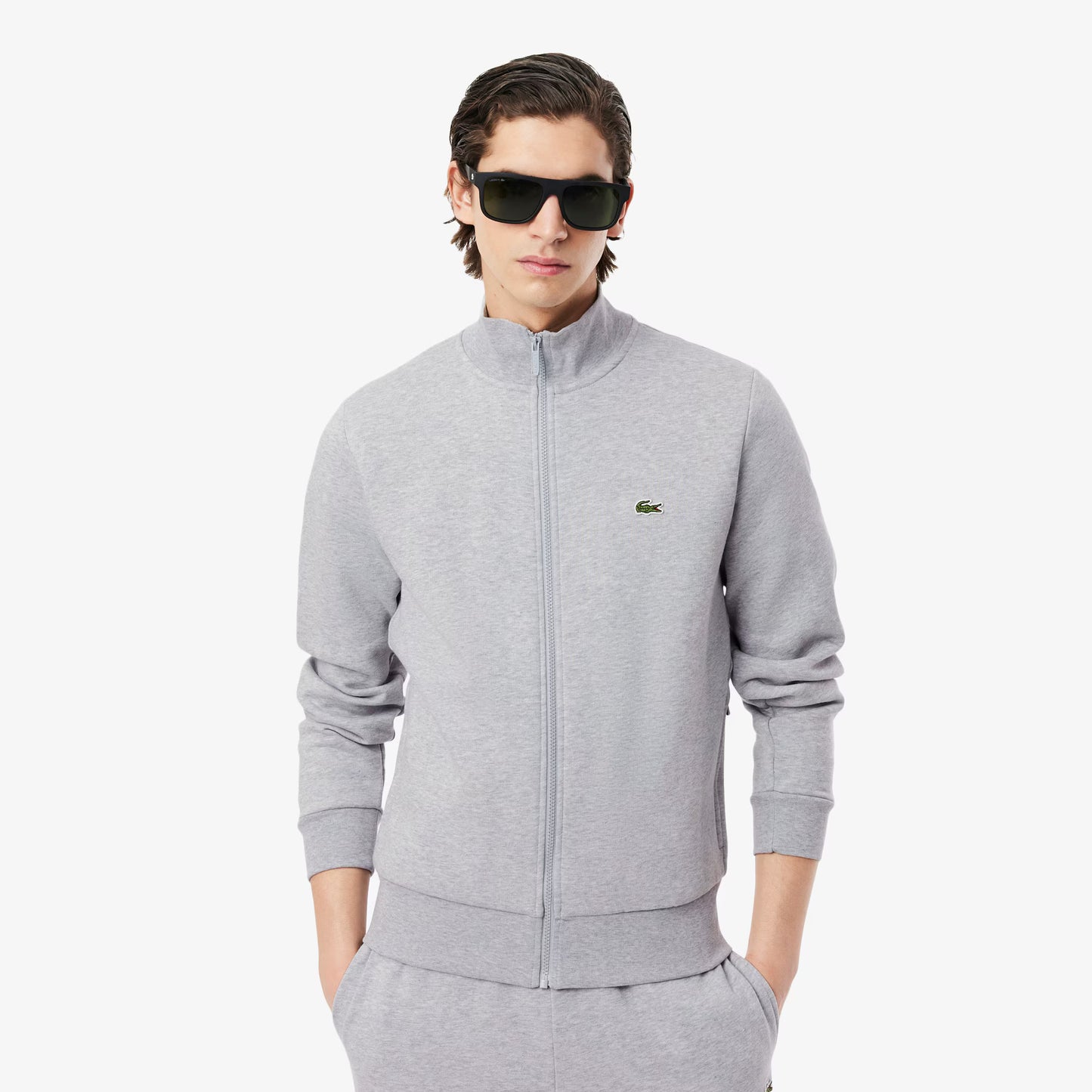 Sweatshirt aus Fleece mit Reißverschluss und hohem Kragen
