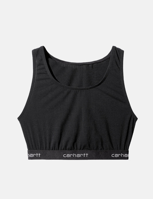 Damen Racerback-Tanktop mit Schriftzug – Schwarz