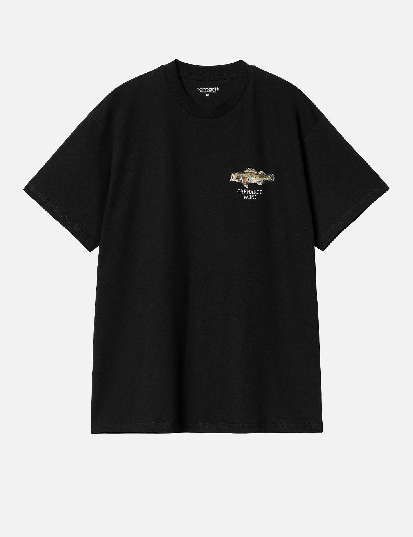 Fisch-T-Shirt (locker sitzend) – Schwarz