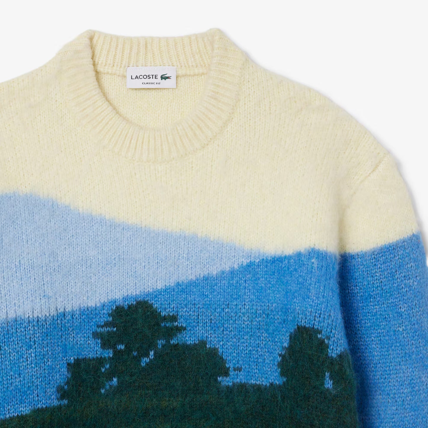 Landschafts-Jacquardpullover aus Alpakawolle
