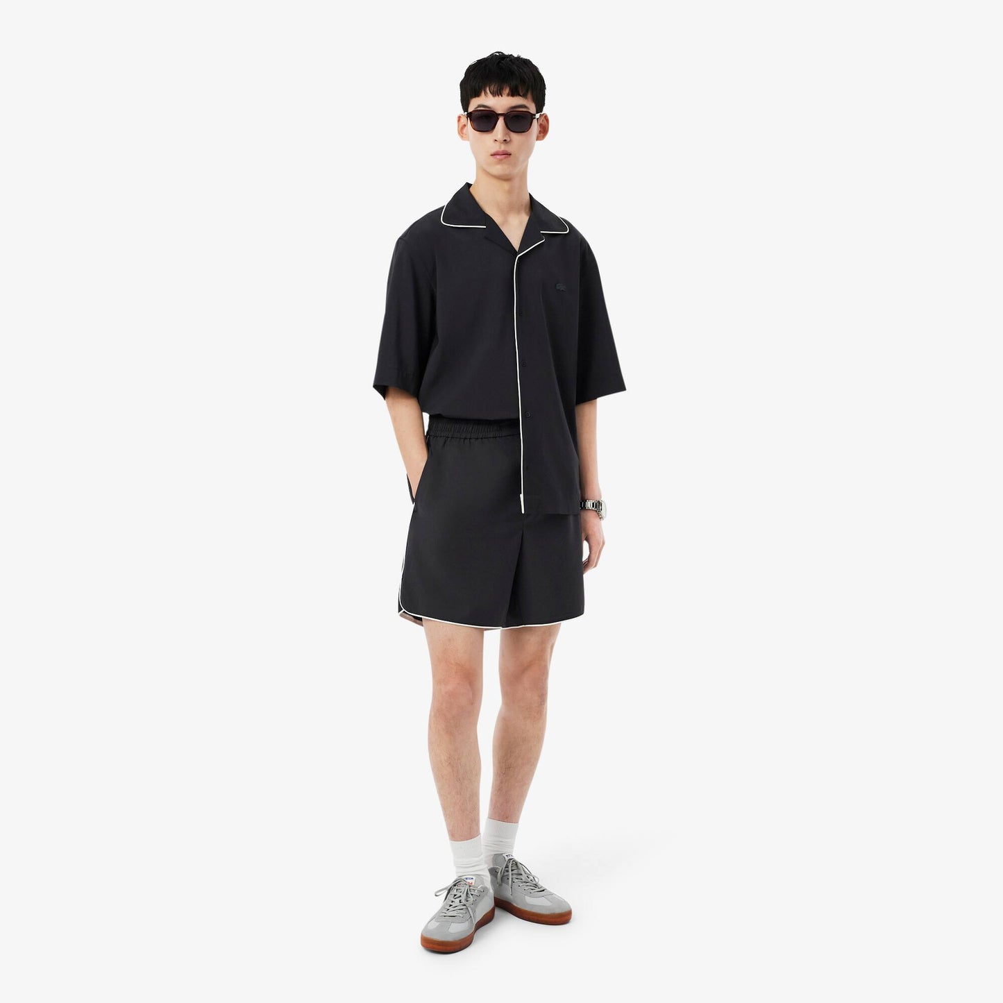 Shorts aus Wollmischung mit lockerer Passform