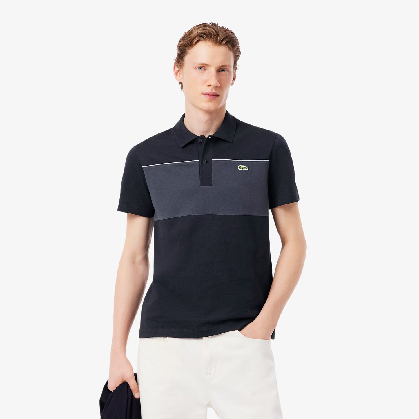 Regular Fit Colour-Block Pique Polo Shirt