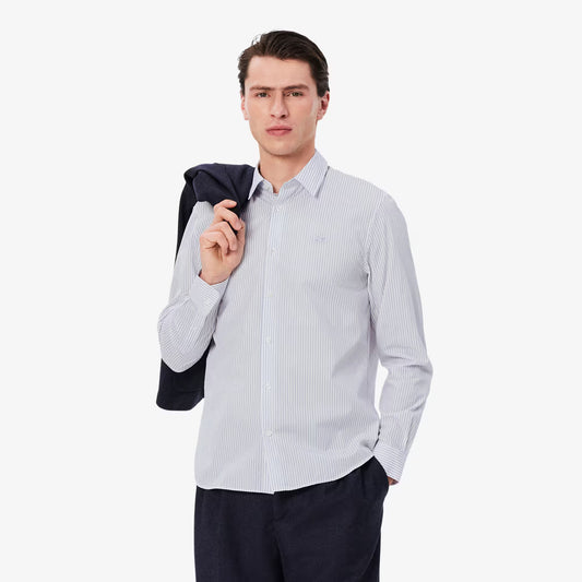 Chemise popeline rayée coupe droite