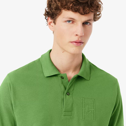 Classic Fit Embroidery Detail Petit Pique Polo Shirt