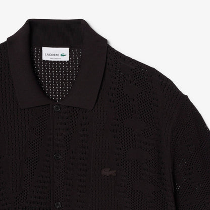 Chemise en maille ajourée crocodile