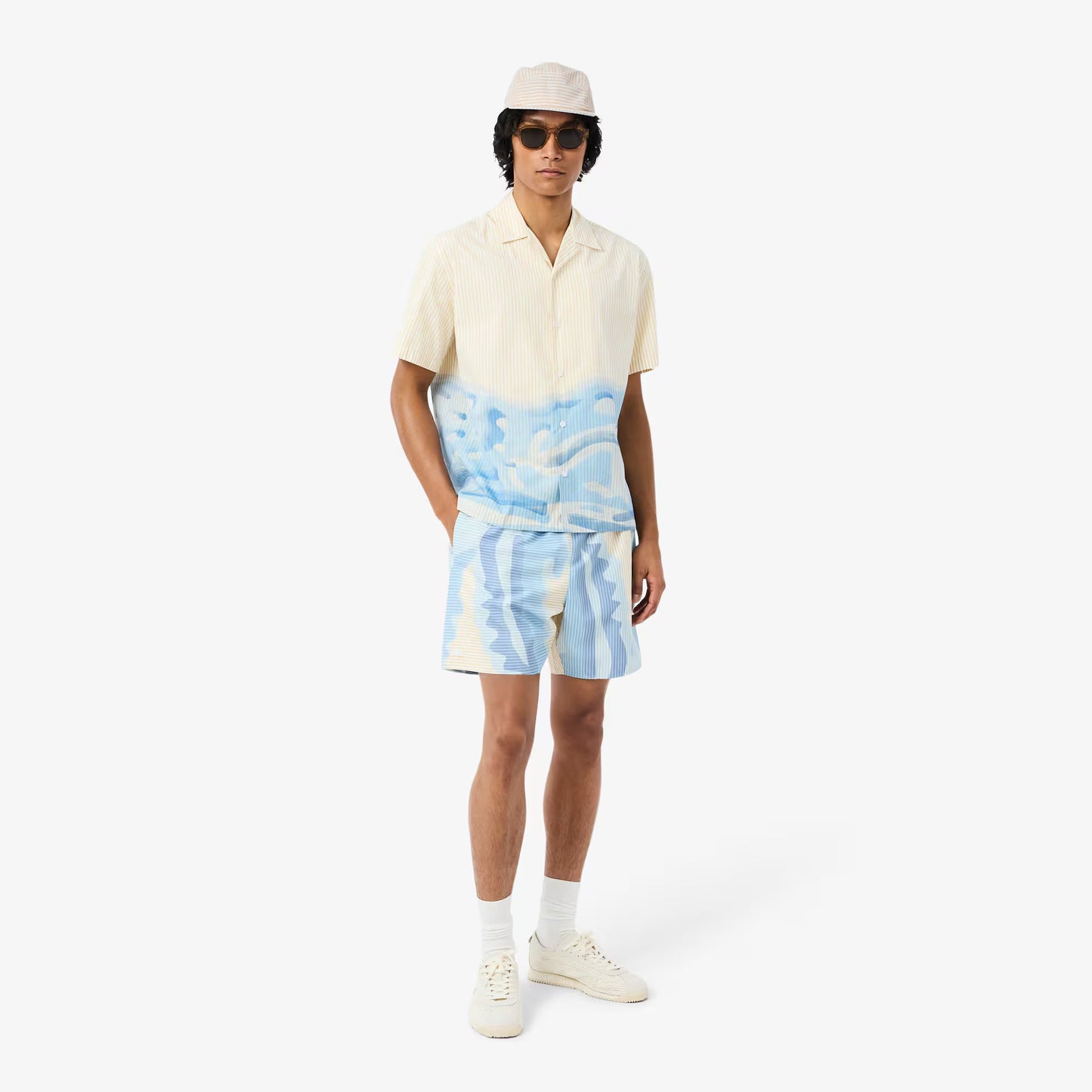 Casquette de jockey en popeline rayée