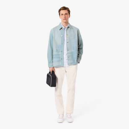Denim-Overshirt mit Landschaftsmotiv
