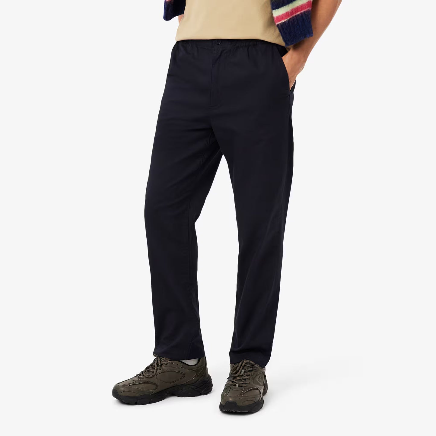 Pantalon chino en gabardine de coton à coupe droite