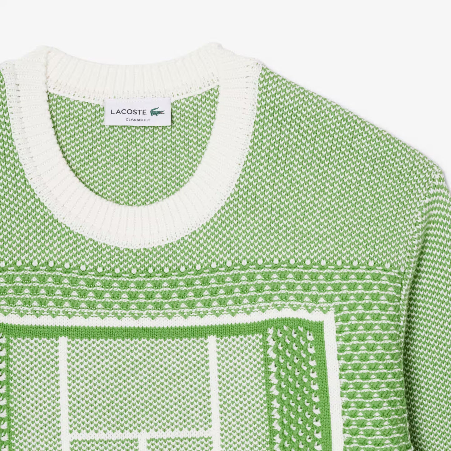 Tennis Court Graphic Jacquard Sweater