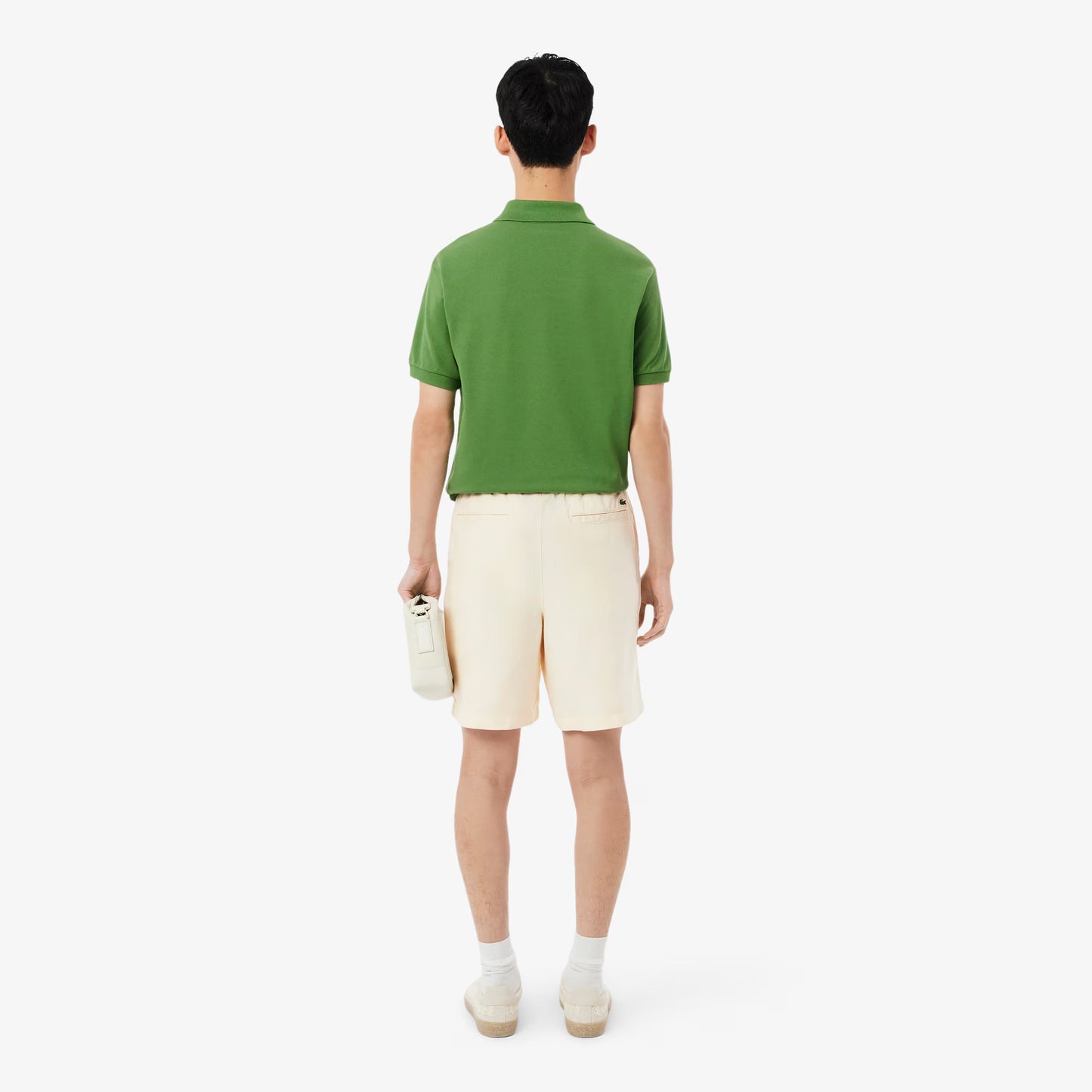 Short en sergé de lin mélangé, coupe droite