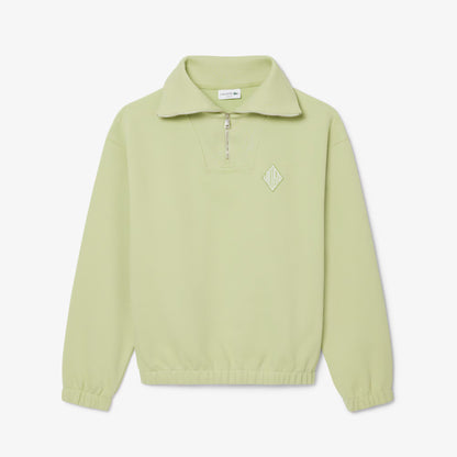 Sweatshirt aus Pikee mit Reißverschluss am Hals und lockerer Passform