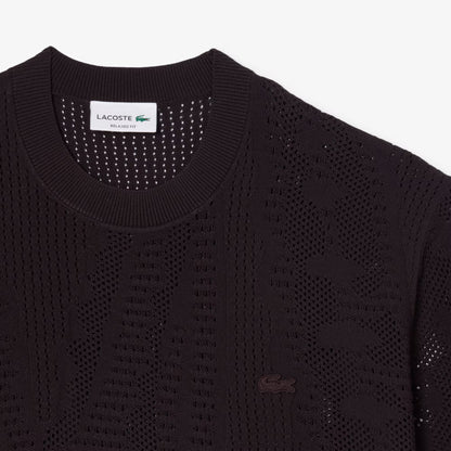 Locker geschnittener, kurzärmeliger Pullover mit Print