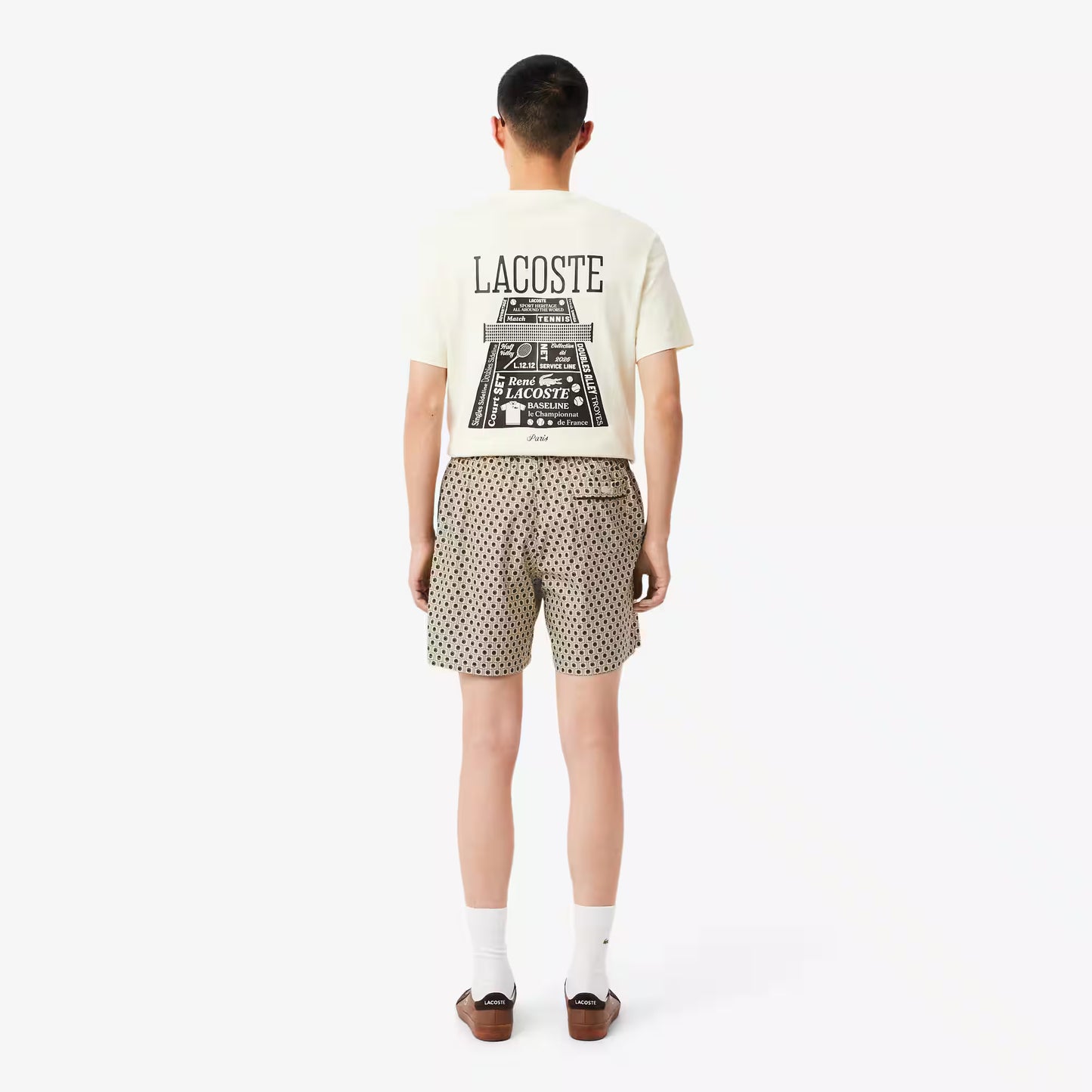 Relaxed Fit Printed Cotton Blend Shorts