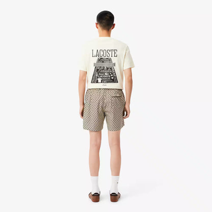 Relaxed Fit Printed Cotton Blend Shorts