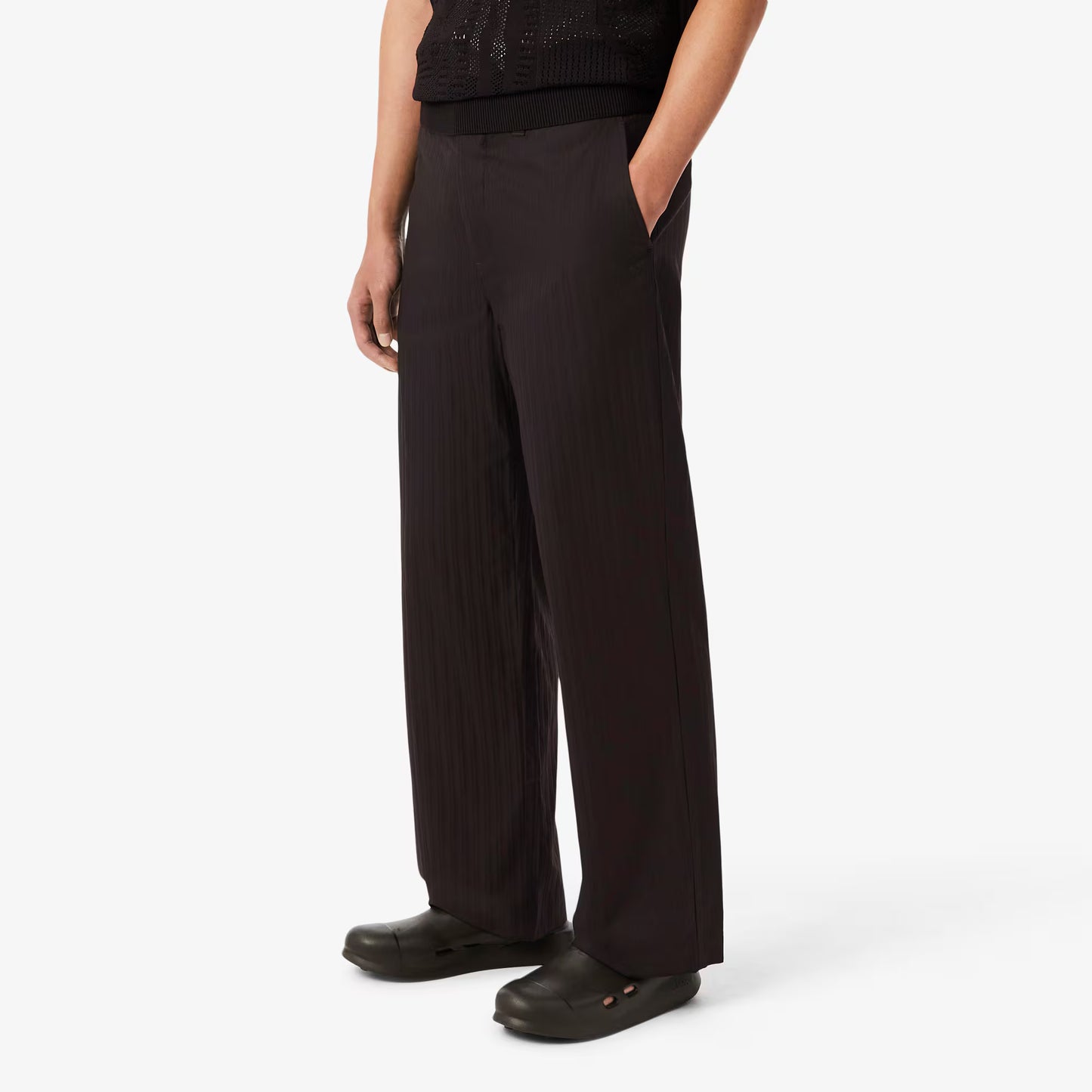 Pantalon de costume rayé en coton coupe droite