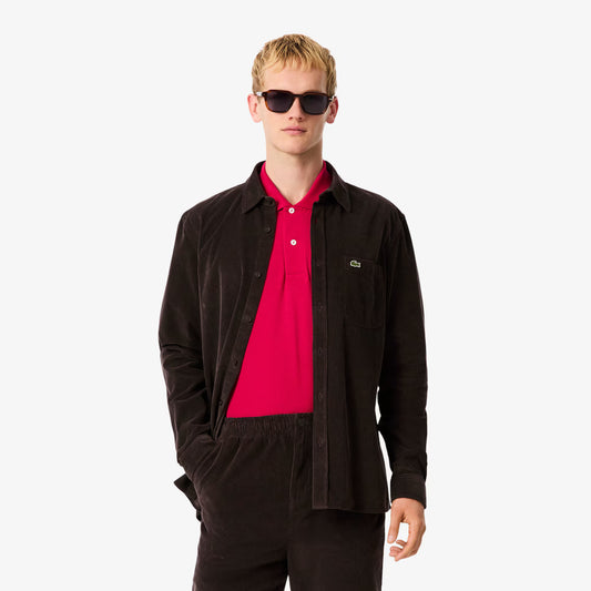 Chemise en velours coupe droite