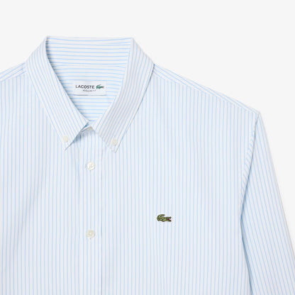 Chemise rayée en pinpoint coupe droite
