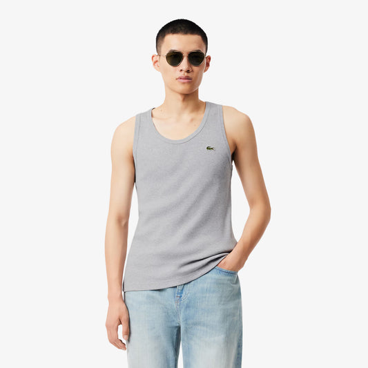 Schmal geschnittenes Ripp-Tanktop aus Baumwolle