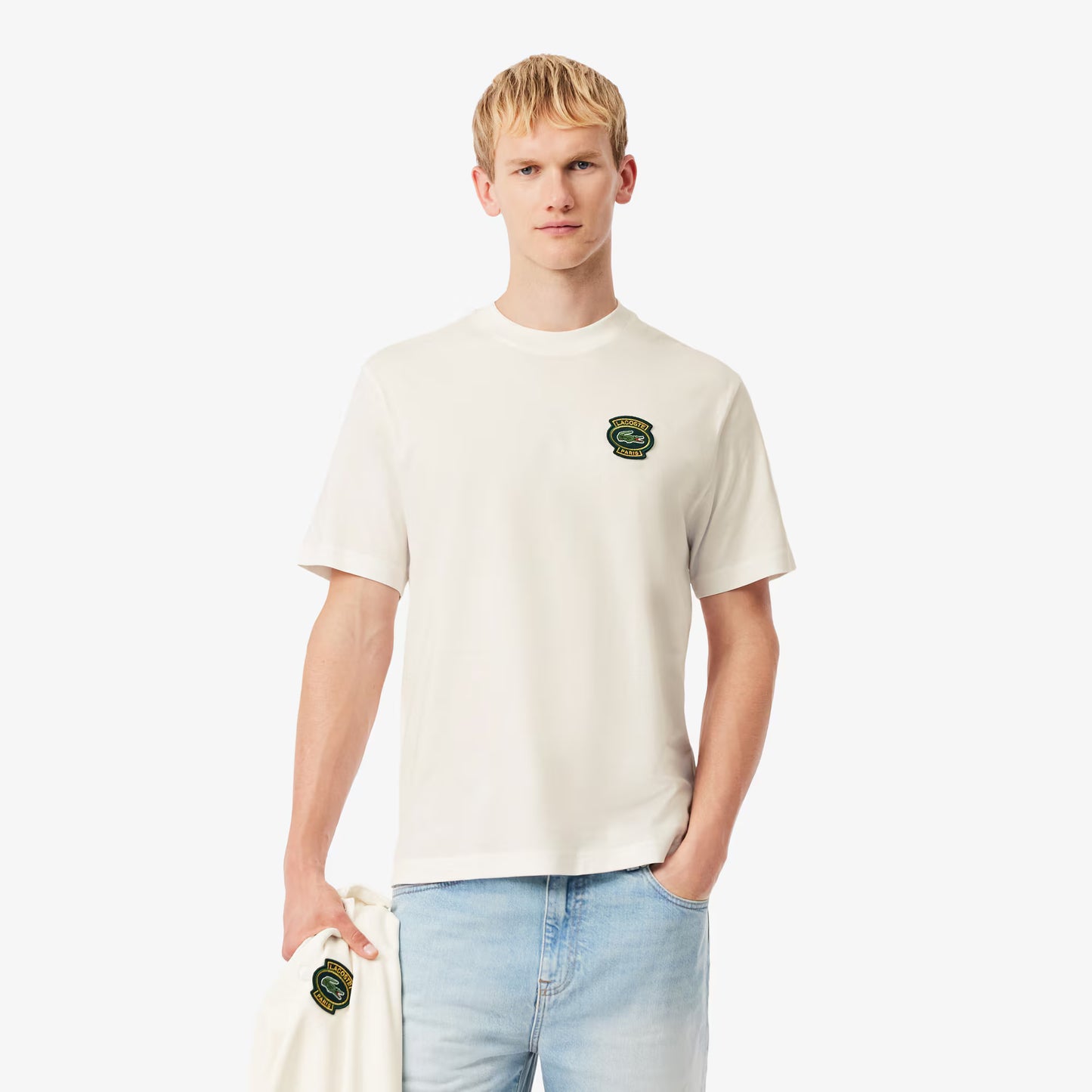 Baumwoll-T-Shirt mit Abzeichen