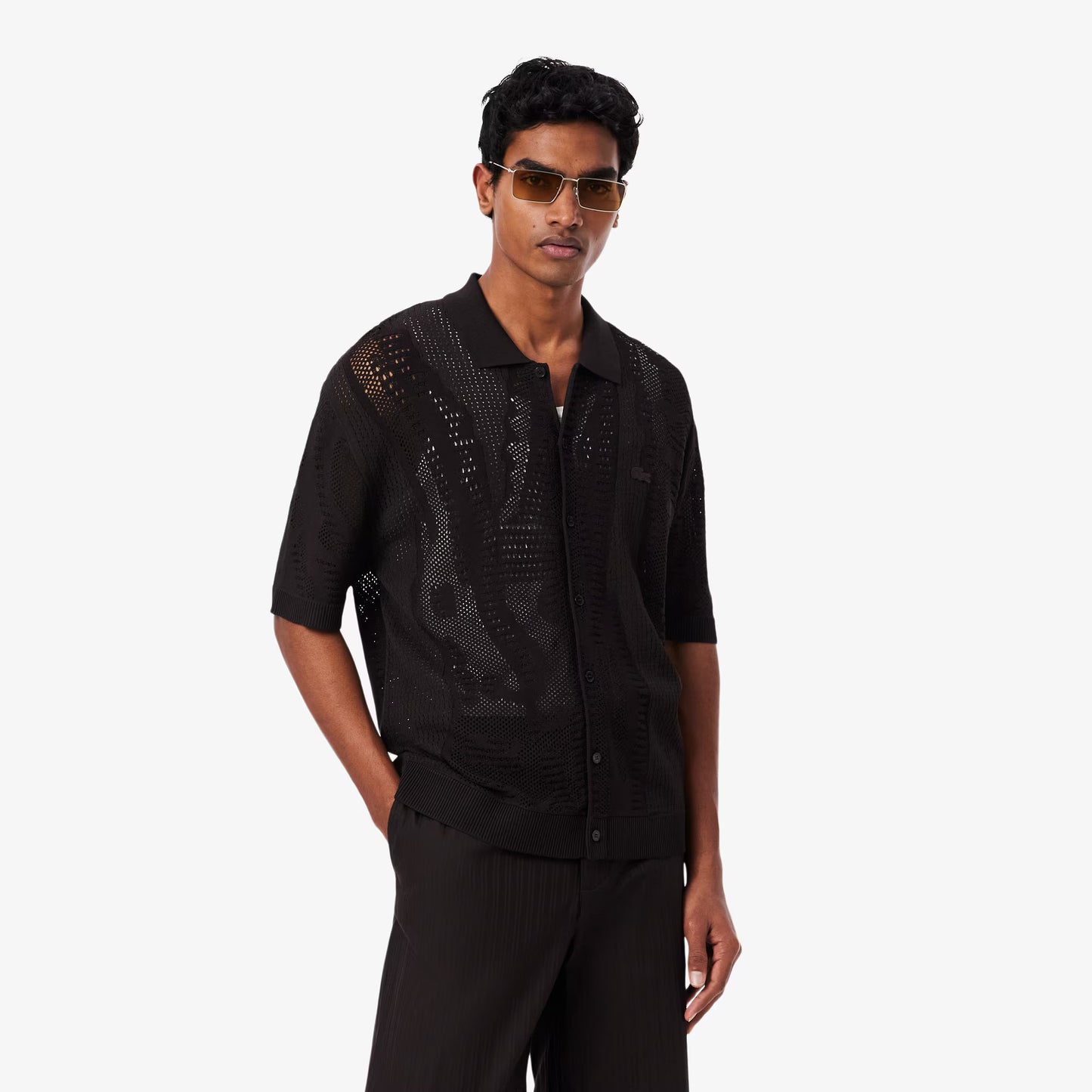 Chemise en maille ajourée crocodile
