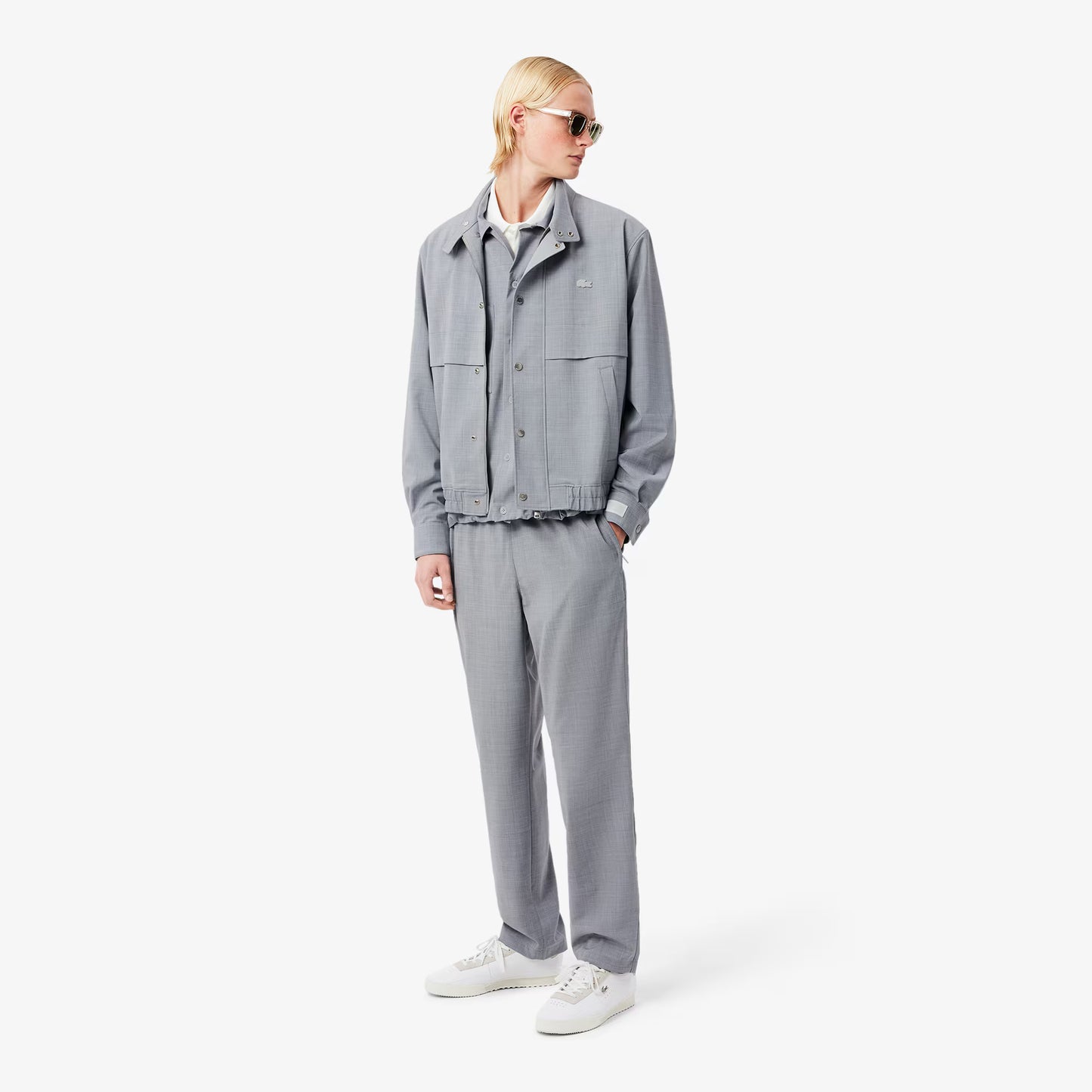Regular Fit Chinohose aus Wollflanell