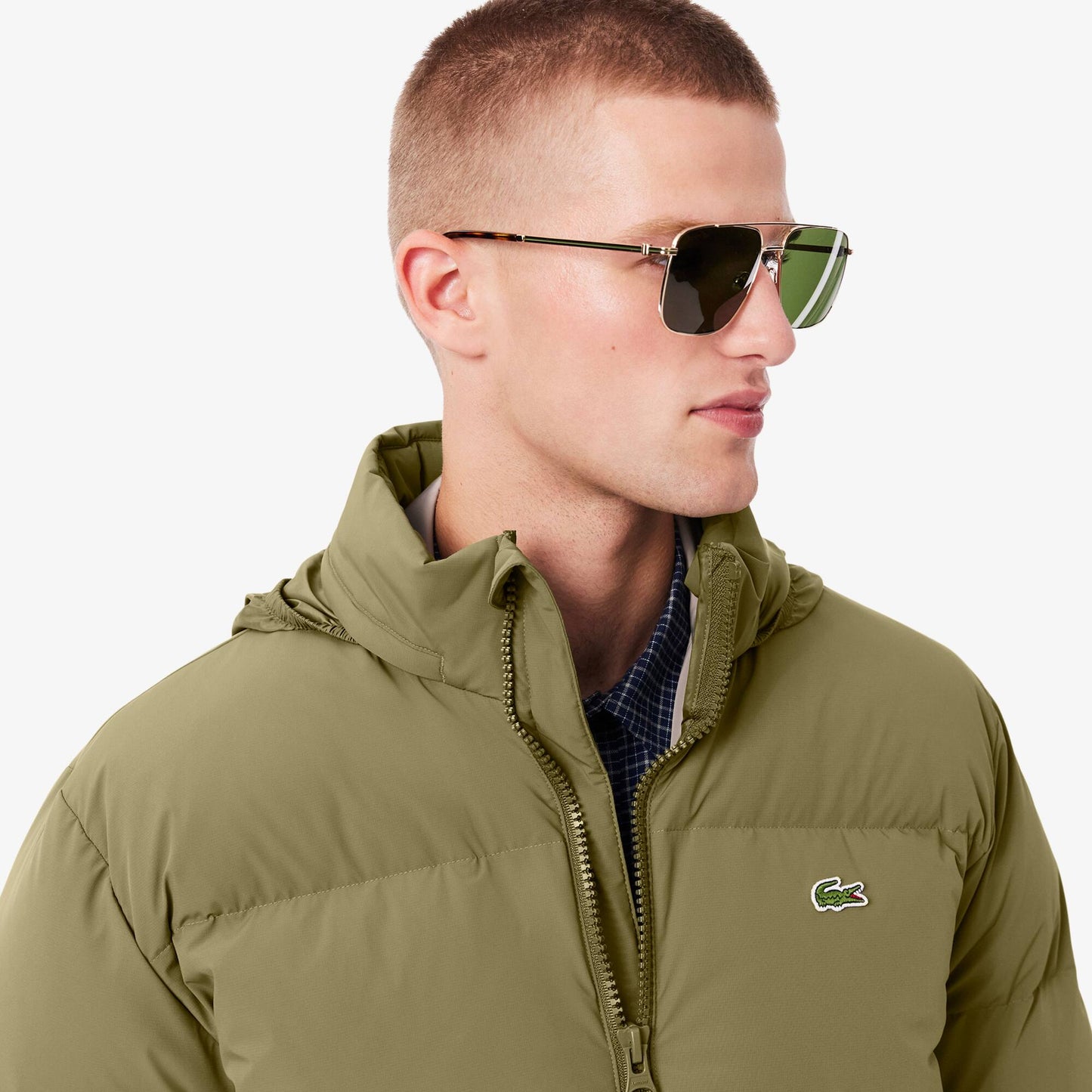 Water-Repellent Hooded Down Jacket