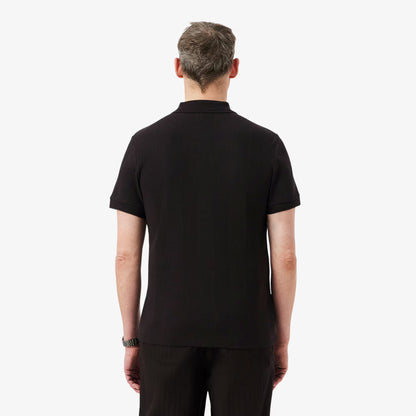 Regular Fit Geripptes Strick-Poloshirt