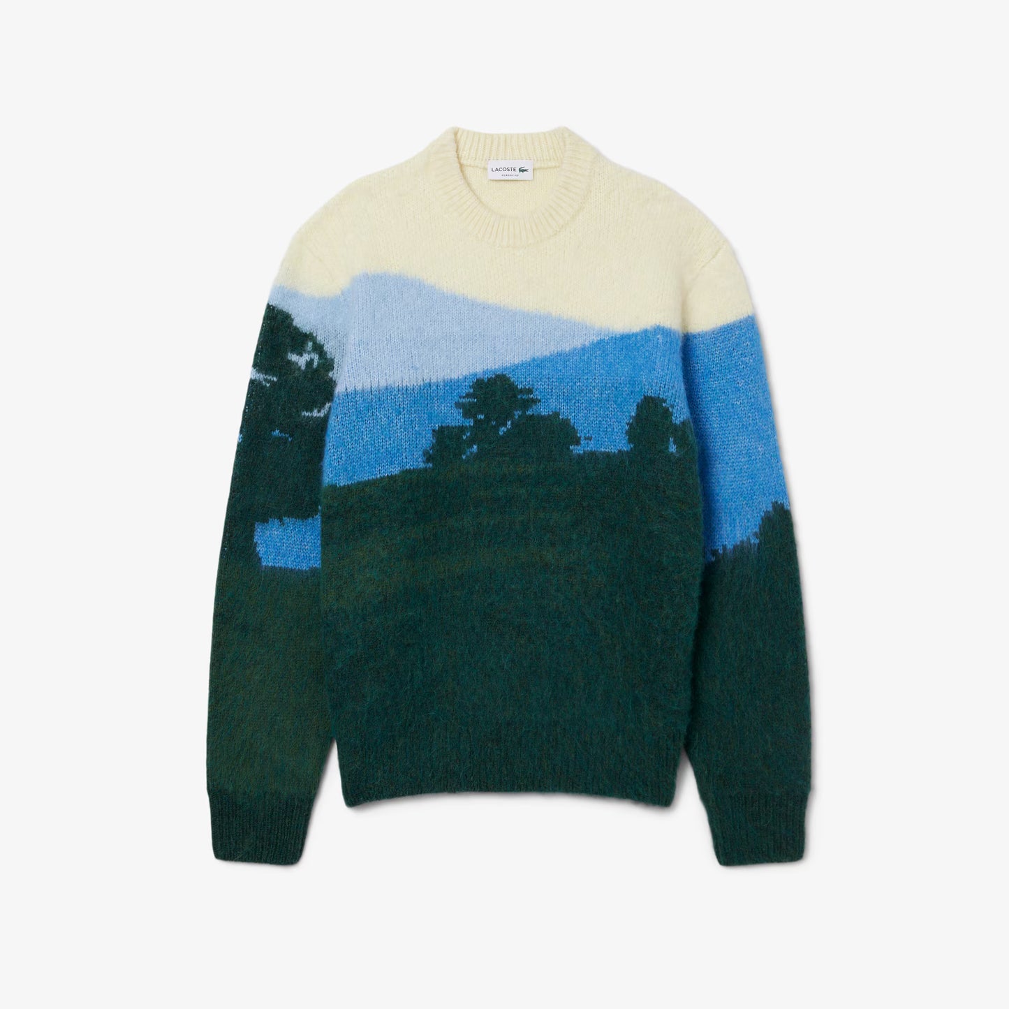 Landschafts-Jacquardpullover aus Alpakawolle