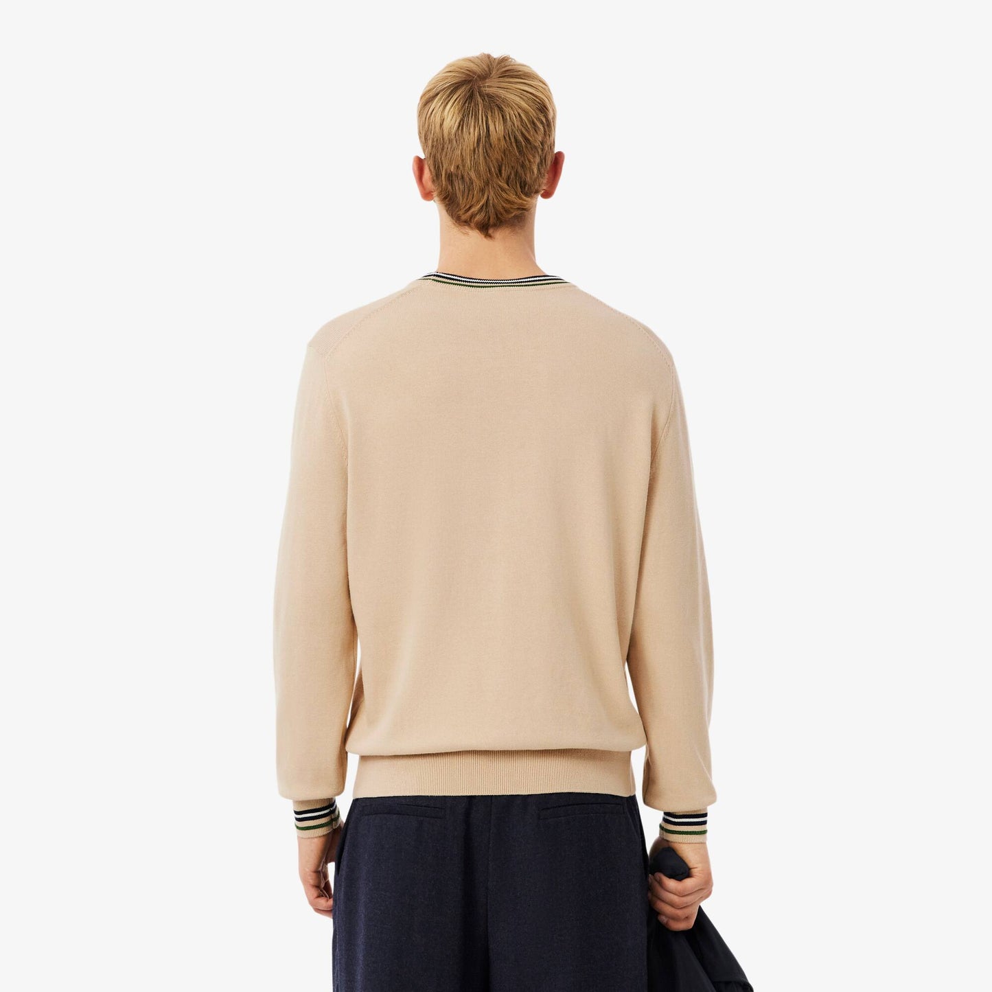 Gestreifter Baumwoll-Jersey-Pullover