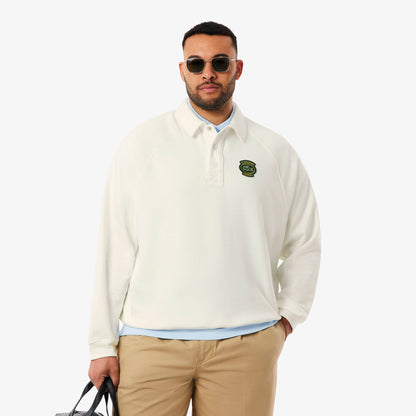 Locker geschnittenes Fleece-Sweatshirt mit Polokragen