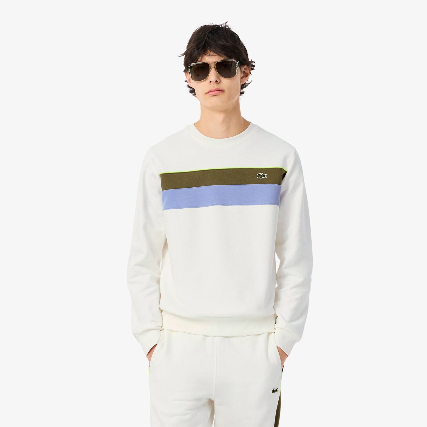 Fleece-Sweatshirt mit Farbblöcken