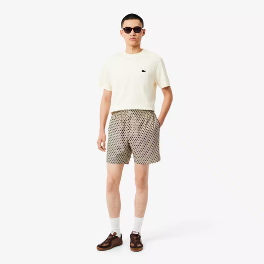 Short ample en mélange de coton imprimé