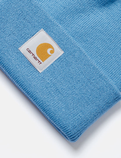 Kurze Beanie Mütze - Poolblau