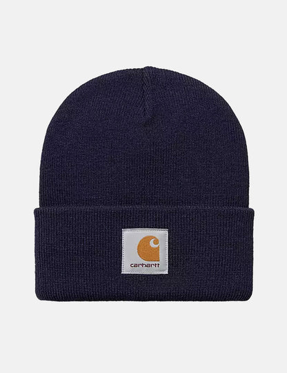 Kurze Beanie Mütze – Cassisblau