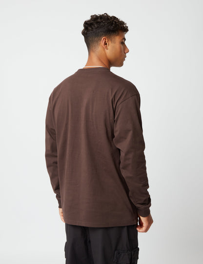 Chase Langarm-T-Shirt - Dunkelumberbraun