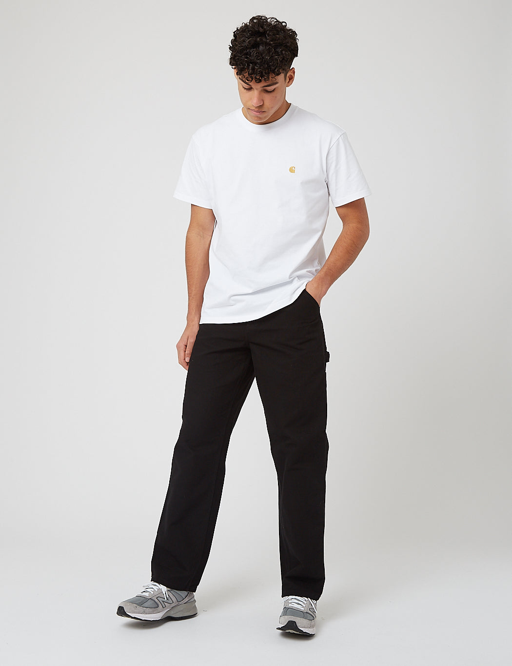 Pantalon à genoux unique (toile Dearborn) - Noir rincé