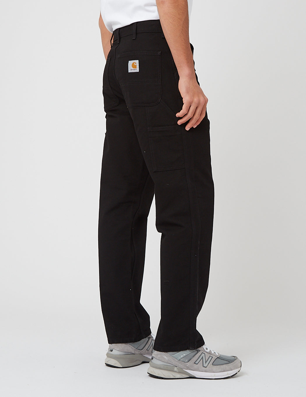 Pantalon à genoux unique (toile Dearborn) - Noir rincé
