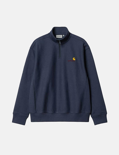 Half Zip American Script Sweatshirt - Enzianblau