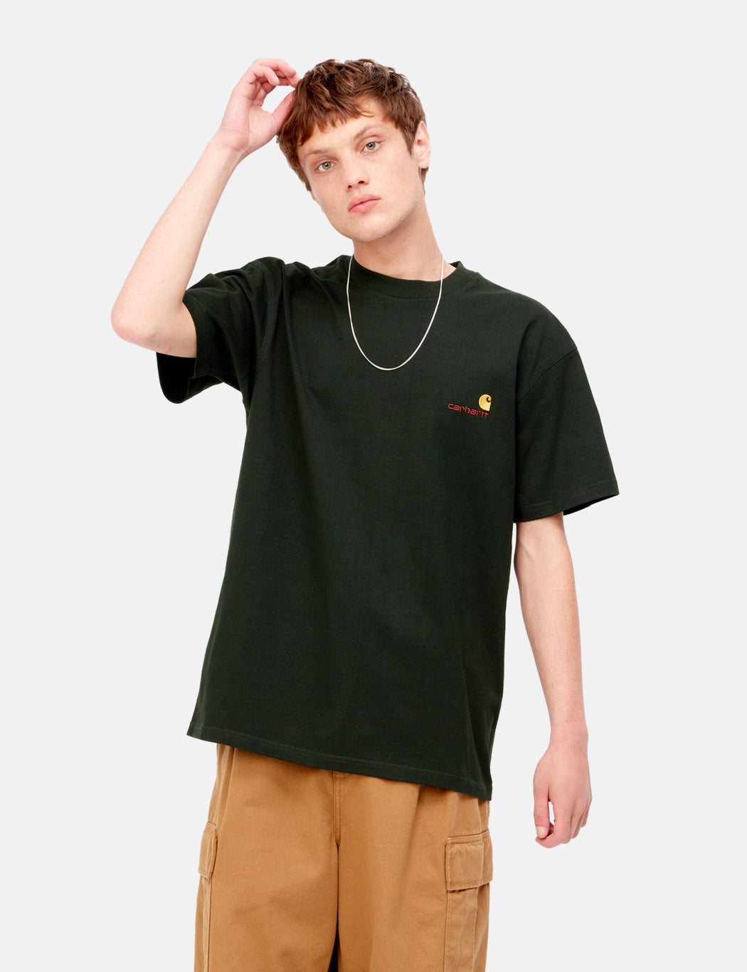 American Script T-Shirt - Dunkles Zedernholzgrün