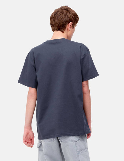 T-shirt American Script - Bleu Enzian
