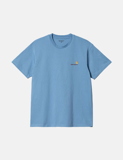 American Script T-Shirt (Bio) - Piscine Blue