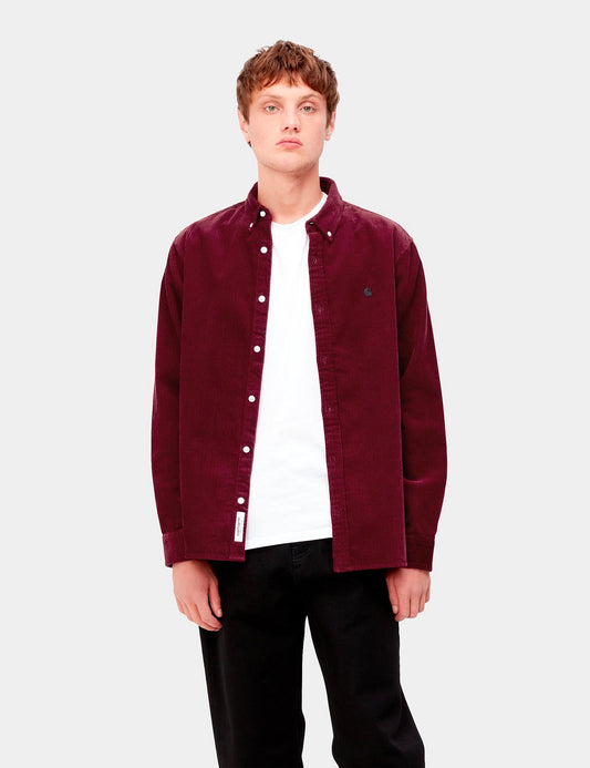 Madison Cord Hemd – Corvina Burgund/Schwarz