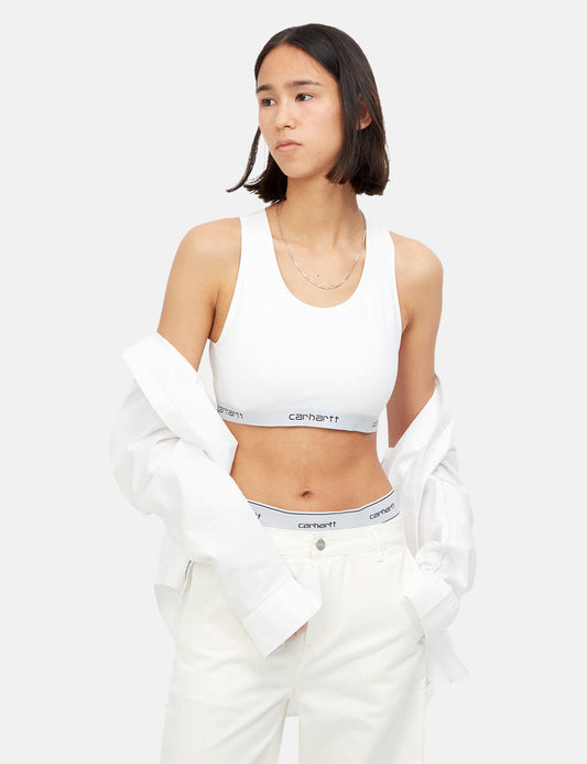Damen Script Racer Tanktop – Weiß