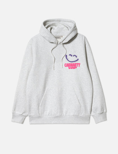 Sweat à capuche Happy Script - Gris chiné cendré