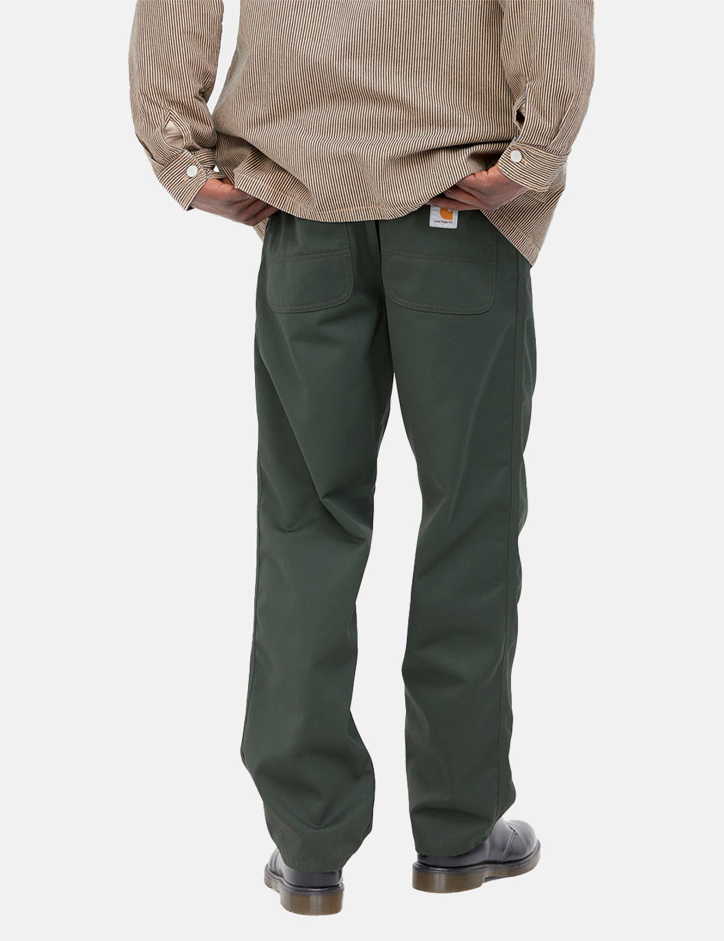 Pantalon en velours côtelé simple (détendu) - Vert buis