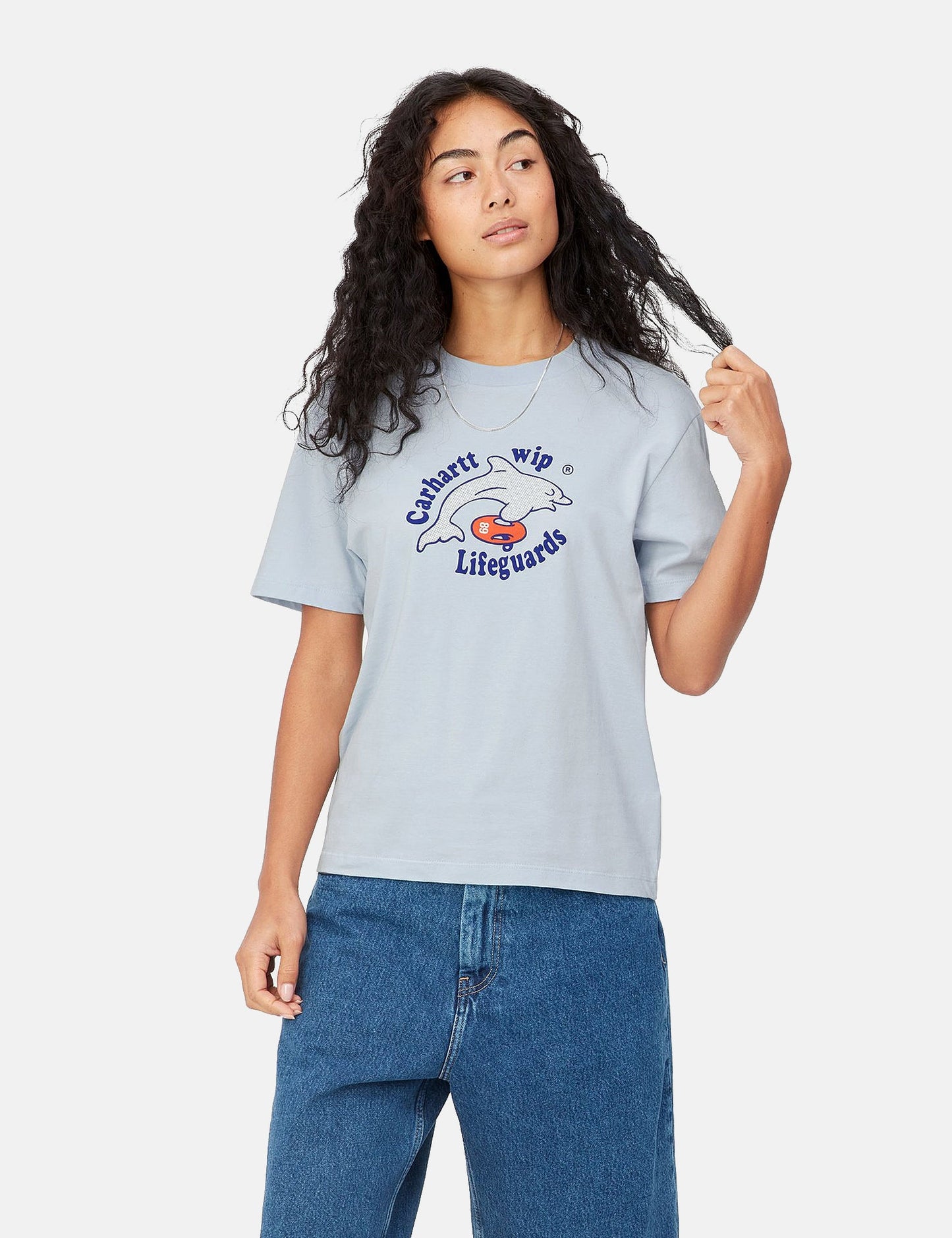 Damen Rettungsschwimmer T-Shirt (Bio) – Icarus Blau